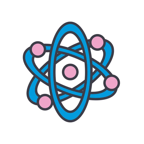 Значок наукового атома, плоский стиль — стоковий вектор