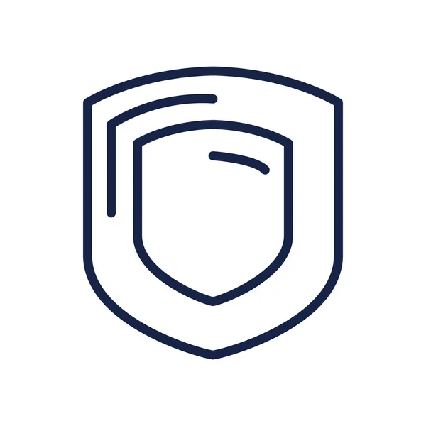 Icona dello scudo di sicurezza, stile linea — Vettoriale Stock