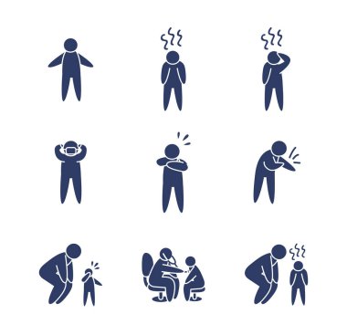 pictogram kişi simgesi seti, satır biçimi