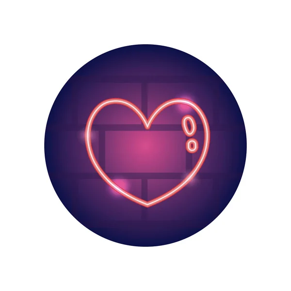 Ikona srdce, neonový styl — Stockový vektor