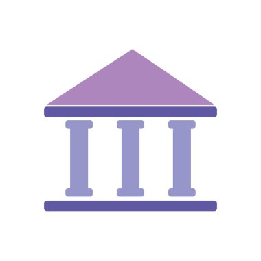 Banka binası simgesi, düz stil