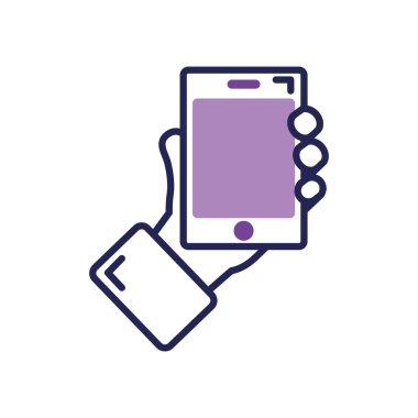 bankacılık online konsepti, akıllı telefon simgesi, satır rengi biçimi