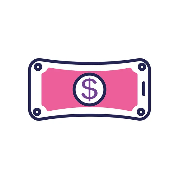 Money bill icon, line color style — Stock Vector