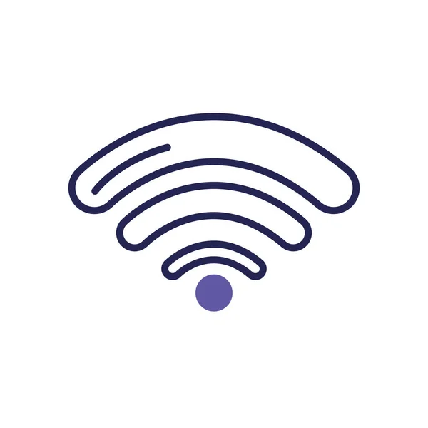 Wifi-Symbol, Linienfarbstil — Stockvektor