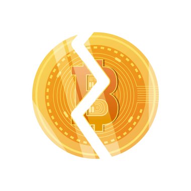 kırık bitcoin simgesi, ayrıntılı biçim