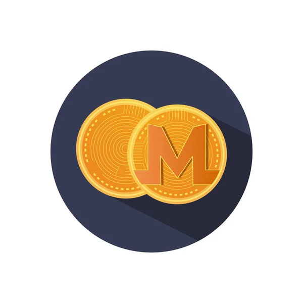 Icône Monero cryptocoins, style bloc détaillé — Image vectorielle