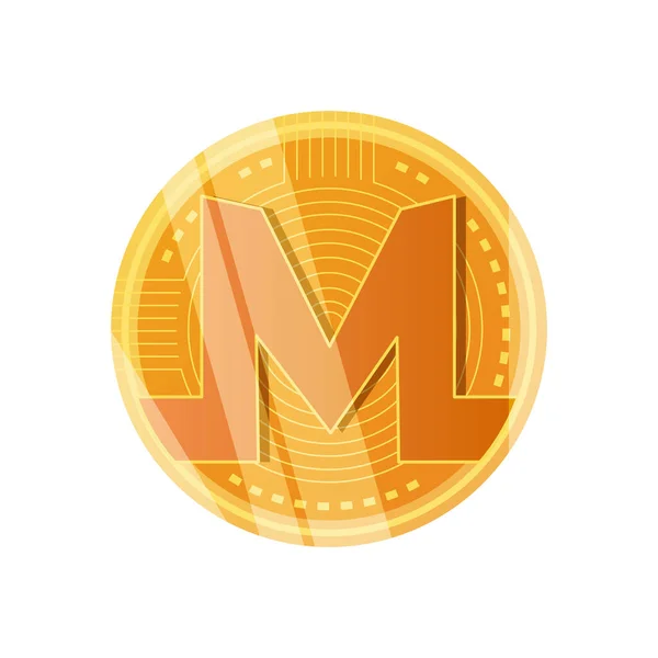 Monero coin icon, detailed style — 스톡 벡터