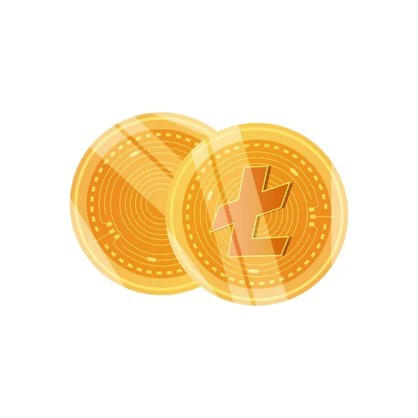 Litecoin-Kryptomünzen-Symbol, detaillierter Stil — Stockvektor