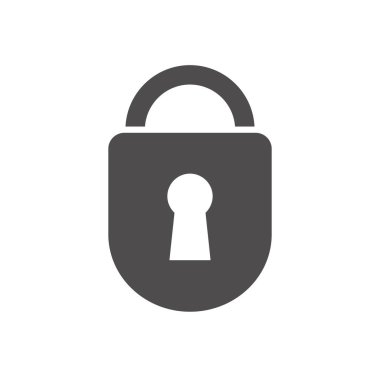 güvenlik kilidi simgesi, siluet biçimi