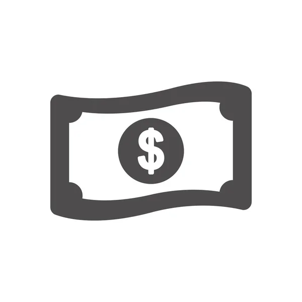 Money bill icon, silhouette style — Stock Vector