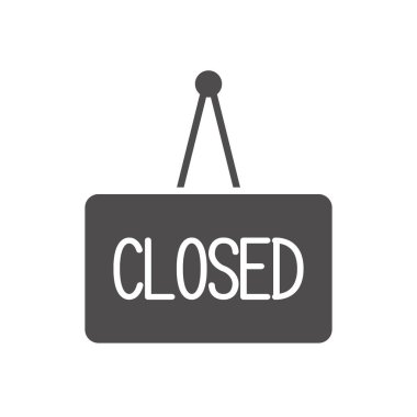 finansal bozulma konsepti, kapalı işaret simgesi silueti biçimi