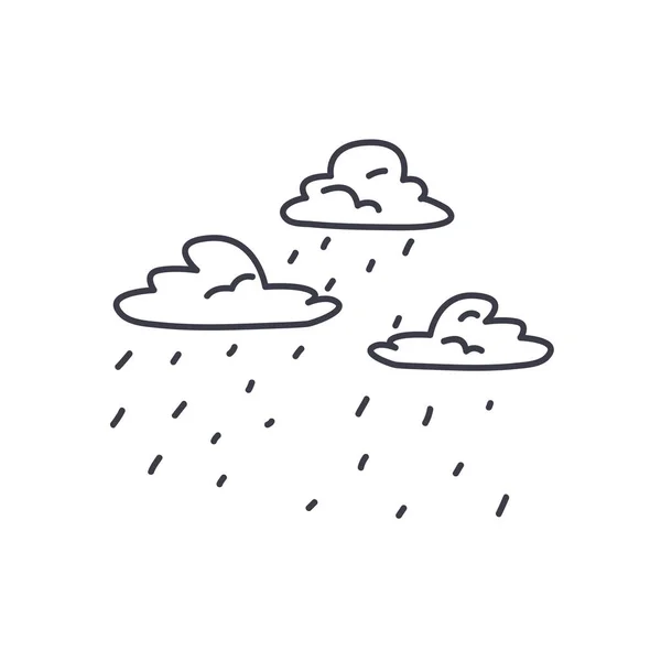 Yağmur bulutları simgesi, çizgi biçimi — Stok Vektör