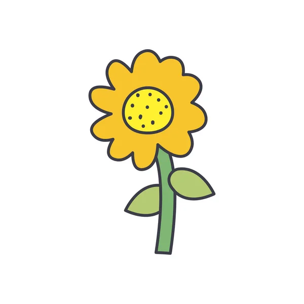 Sonnenblumen-Symbol, Füllstil — Stockvektor