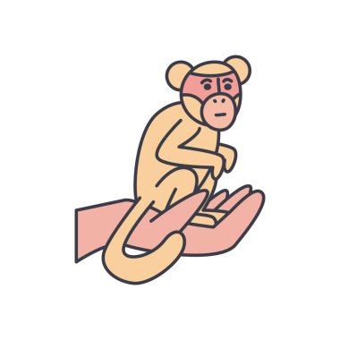 Maymun simgesiyle el, doldurma biçimi