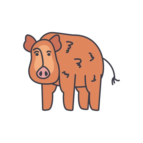 Ícone de animal de porco, estilo de preenchimento —  Vetores de Stock