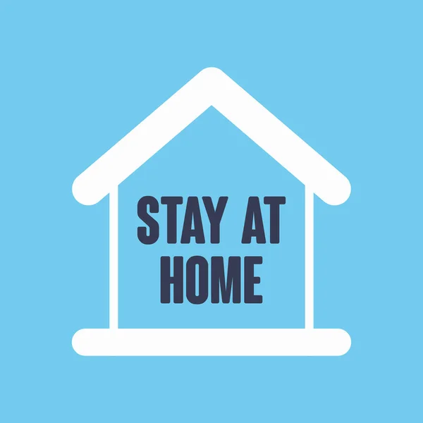 Rester homeconcept, forme de la maison sur fond bleu — Image vectorielle