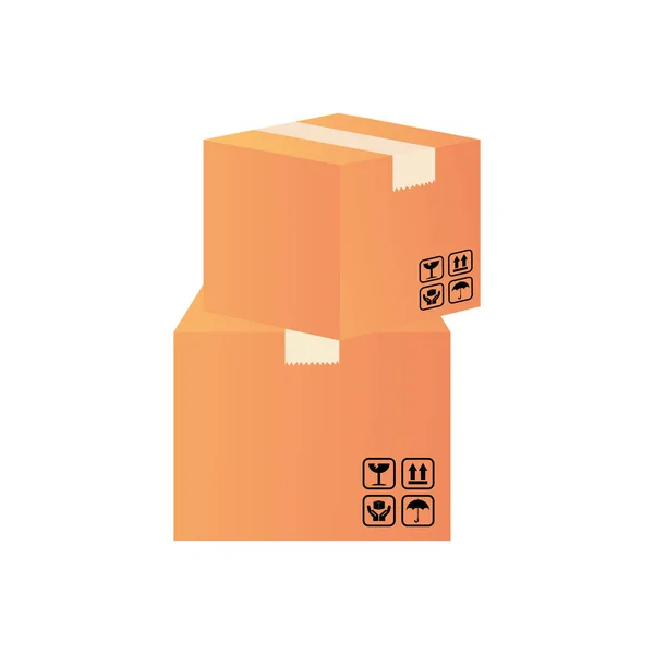 Stack of boxes icon, detailed style — Stock Vector