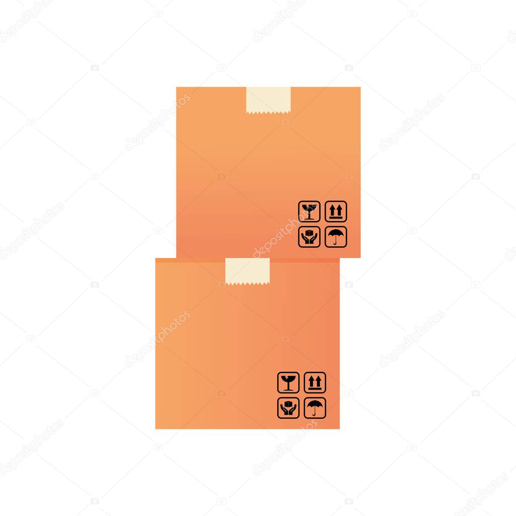 packages boxes icon, detailed style