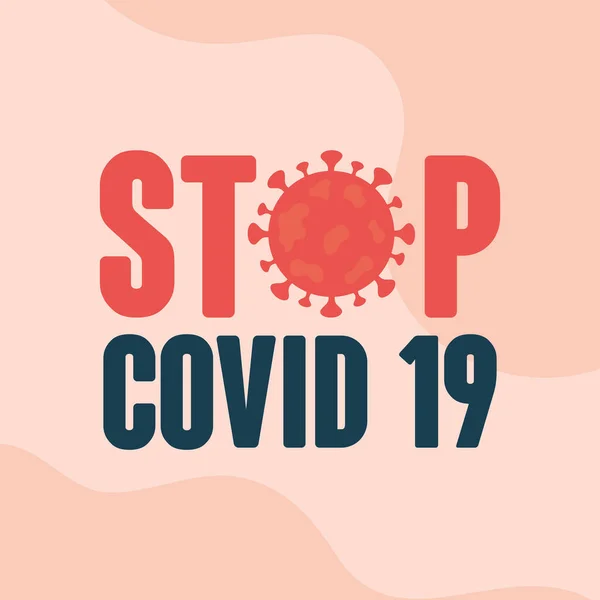 Stop covid 19 projekt z symbolem koronawirusa — Wektor stockowy