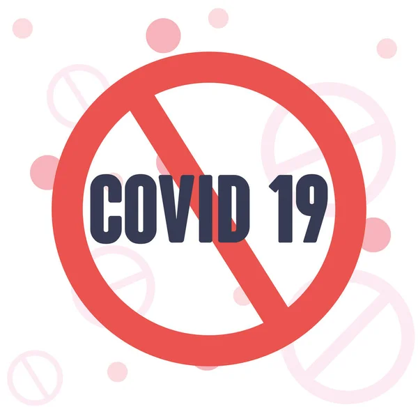 Stop covid 19 concept, icône de signe interdit — Image vectorielle