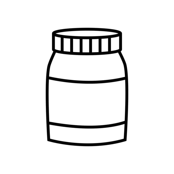 Flaschensymbol für Medikamente, Linienstil — Stockvektor