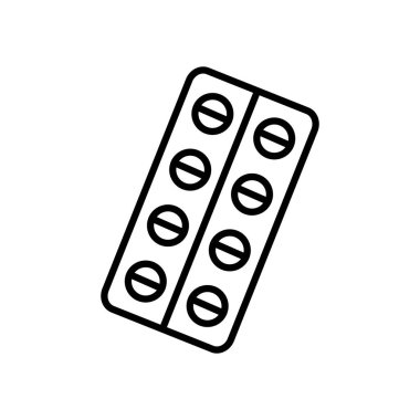 İlaç hapı ikonu, satır biçimi