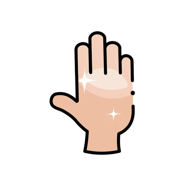Čistá ikona ruky, styl barvy čáry — Stockový vektor