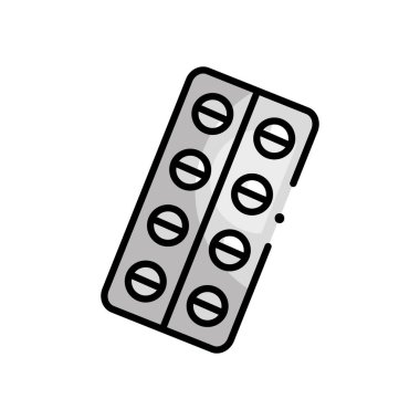 İlaç hapları kabarcık simgesi, çizgi rengi