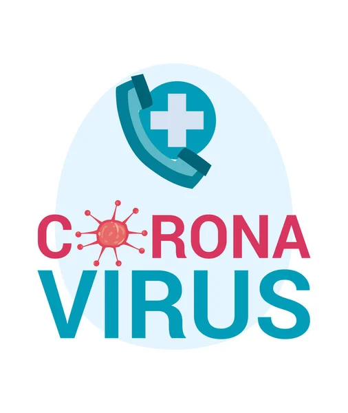 Virus Coronavirus dan telepon dengan desain vektor silang - Stok Vektor