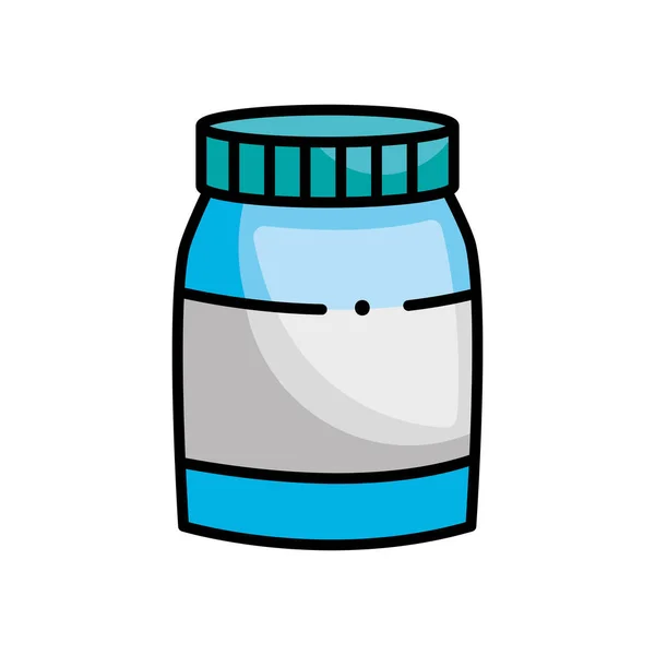 Medicinas icono de la botella, línea de estilo de color — Vector de stock