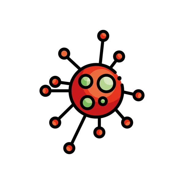 Covid 19 virus symbool pictogram, lijn kleur stijl — Stockvector