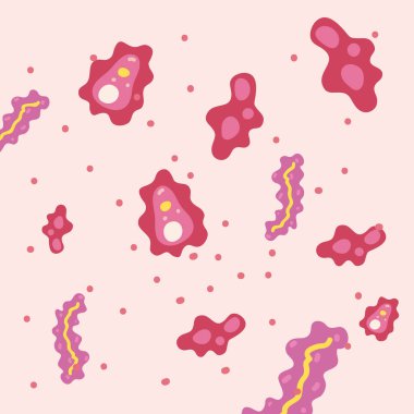 Pembe virüs arkaplan vektörü tasarımı