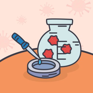 Kapsül 19 virüsü kase düşürücü ve plaka vektör tasarımında