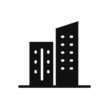 Şehir binaları simgesi, siluet tarzı