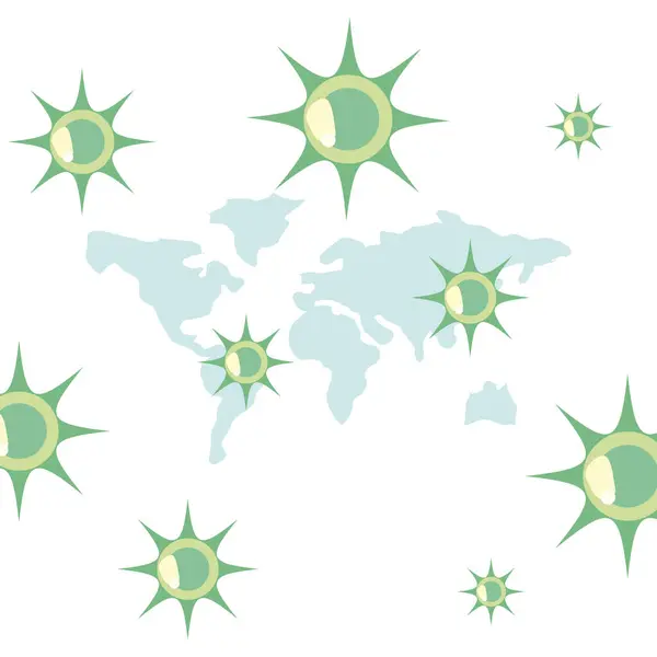 分离的头孢病毒和地图矢量设计 — 图库矢量图片