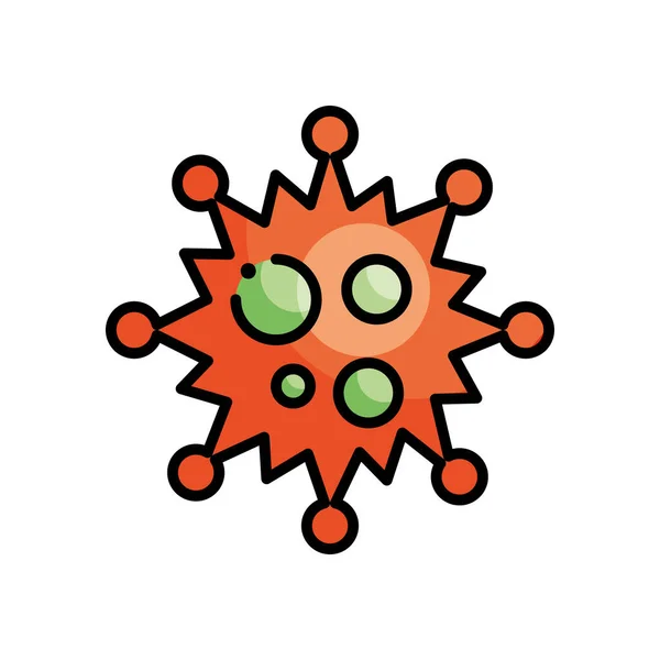 Coronavirus symbool pictogram, lijn kleur stijl — Stockvector
