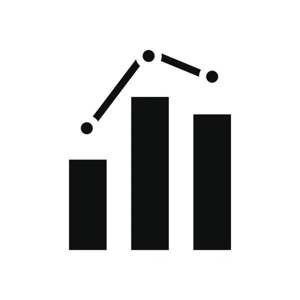 Gráfico ícone gráfico de gráfico de barras, estilo silhueta — Vetor de Stock