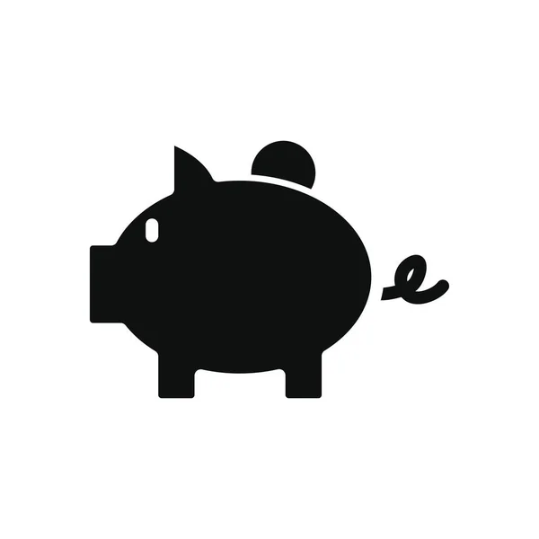 Ícone de banco porquinho, estilo silhueta — Vetor de Stock