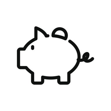 piggy bank icon, line style