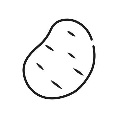 sebze ve meyve konsepti, patates ikonu, çizgi tarzı