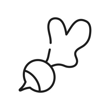 meyve ve sebze konsepti, turp ikonu, çizgi tarzı