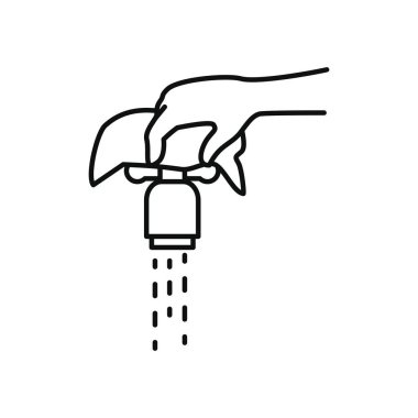 el temizliği musluk simgesi, satır biçimi