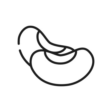 meyve ve sebze konsepti, yeşil fasulye ikonu, çizgi tarzı