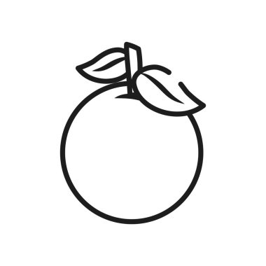 sebze ve meyve konsepti, turuncu simge, çizgi tarzı