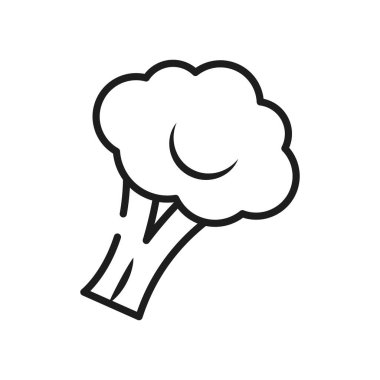 sebze ve meyve konsepti, brokoli ikonu, çizgi tarzı