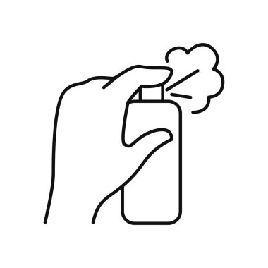 Sprey kutu kullanan eller, çizgi biçimi
