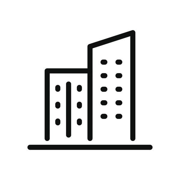 Stadsgebouwen icoon, lijn stijl — Stockvector