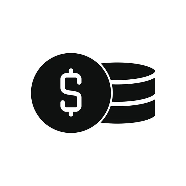 Moedas de dinheiro ícone, estilo silhueta —  Vetores de Stock