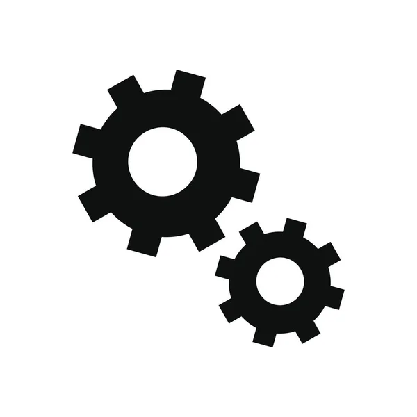 Gear wheels icon, silhouette style — Stock Vector