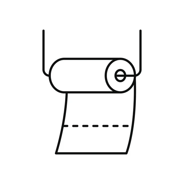 Limpeza rolo de papel no suporte, estilo de linha —  Vetores de Stock